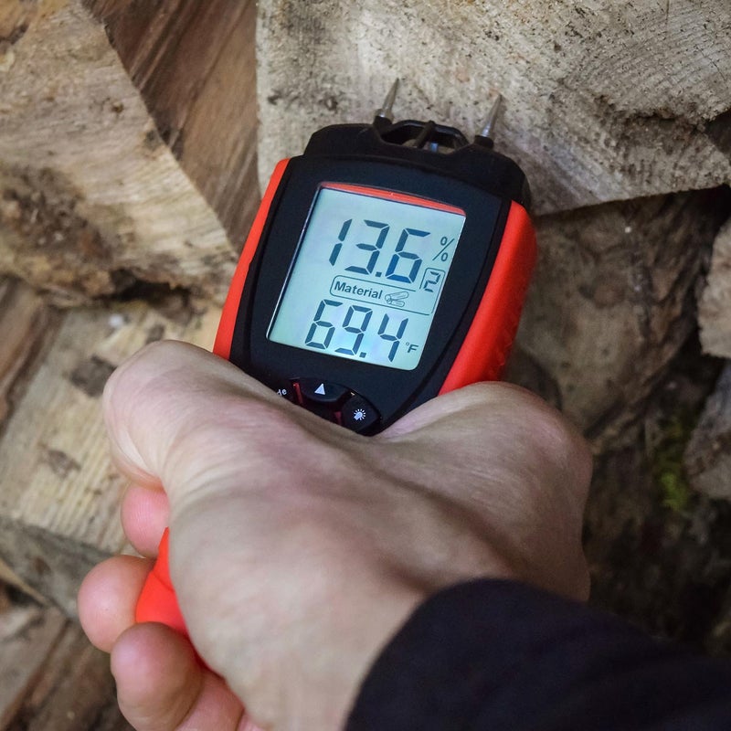 ennoLogic eH710T Moisture Meter by ennoLogic â€“ Digital LCD Pin Type with 7 Material Settings for Wood, Cement, Mortar, Brick, Drywall, Carpet â€“ Backlight, Hold, Max/Min, Air Temperature, and Holster - Image 3